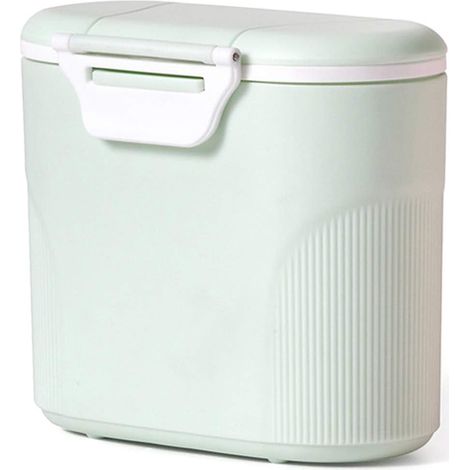 Boîte de rangement portable en poudre de lait 600ML avec niveleur et cuillère (vert)