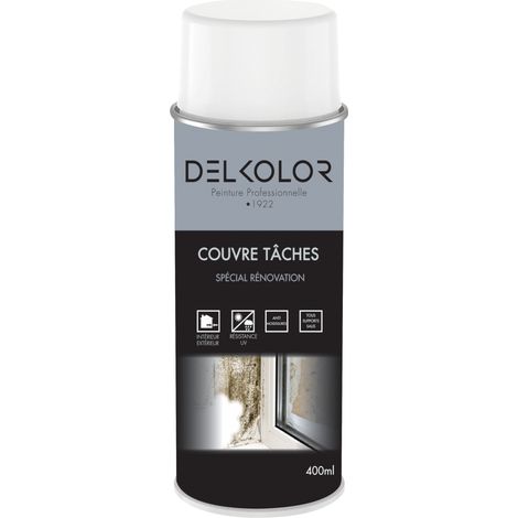 Delkolor Peinture couvre-taches rénovation en aérosol 400 ml Couleur: BLANC (1/2)