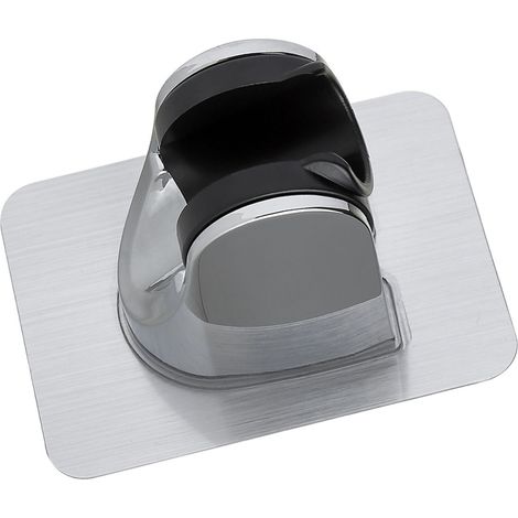 Support pour pommeau douche main en métal autocollant sans perçage orientable mural salle de bain (1/4)