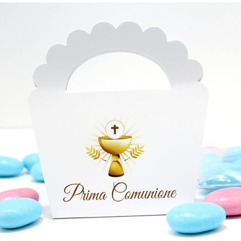 SCATOLE REGALO PER LA COMUNIONE + BIGLIETTI PER LA COMUNIONE 25+25 pezzi 85x90mm 300gsm (1/4)