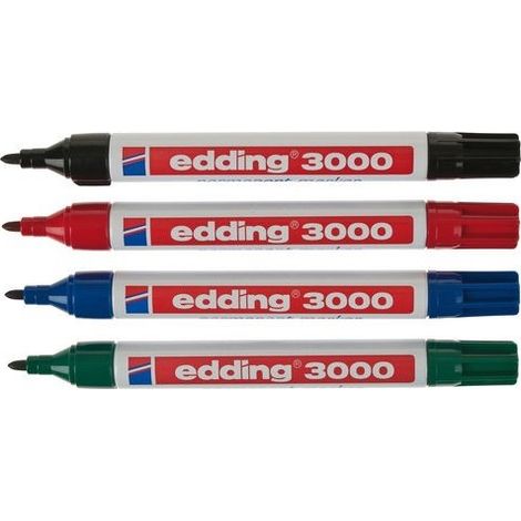 Edding 3000 marcador permanente Punta redonda Negro