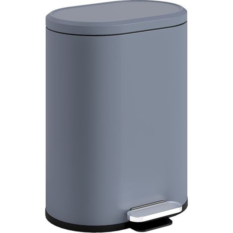 Cubo de basura de cocina de 30 litros, cubo de pedal con tapa de cierre suave, pedal de metal, gris, 36,5 x 31 x 61 cm (1/5)