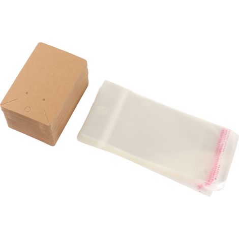 Cartes de présentation pour boucles d'oreilles, emballages pour colliers et bijoux, étiquettes pour boucles d'oreilles, rangement de bijoux en papier kraft. (1/5)