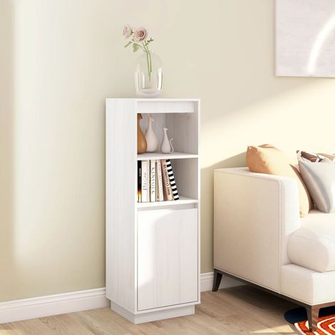 Buffet,Bahut, Meuble de Rangement pour Salon, Salle à Manger Blanc 37x34x110 cm Bois massif de pin FBV29605 (1/5)