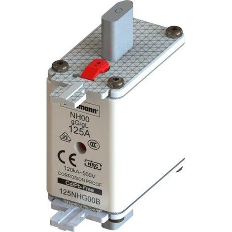 Eaton Sicherungseinsatz, Niederspannung, 125 A, AC 500 V, 120 kA, NH00, gL/gG, IEC, Doppelkennmelder, spannungsführende