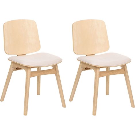 Esszimmerstuhl 2er Set CHARLESTON Holz Hellbraun / Hellbeige