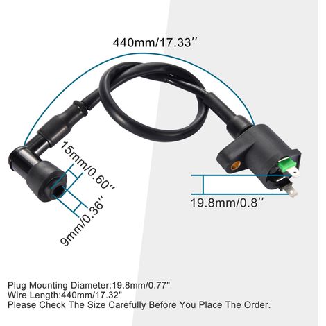 90-degree ignition coil compatible with GY6 50cc-150cc ATV go-kart and moped engines (1/4)
