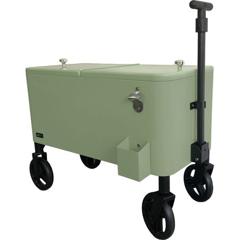 Axi Retro Cooler Vert  Réfrigérateur De Boissons Mobile Pour L’Extérieur / Le Jardin  Glacière 76 Litre