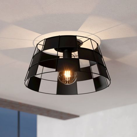 [NEUWERTIG] B-Ware EGLO Deckenleuchte Designerleuchte Pontefract dimmbar schwarz Ø42cm Stahl (1/2)