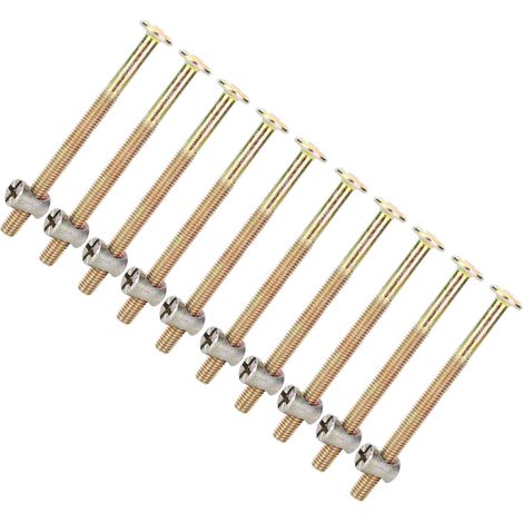 Vis à tête plate mince à six pans creux pour meubles avec écrous (80 mm) (1/5)