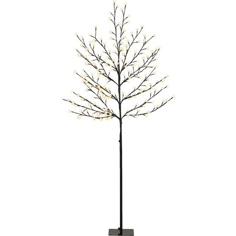 Sapin de cerisier artificiel lumineux à LED de 180 cm avec 200 LED et 20 branches flexibles, décoration de Noël (1/5)