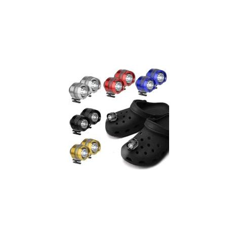 Accessori per scarpe S: Set di 2 luci LED per scarpe, ideali per la corsa, il campeggio e le passeggiate con il cane. Ricaricabili tramite USB. - Crezuo