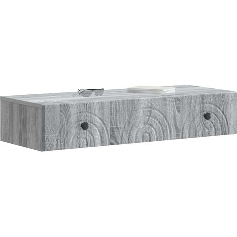 Maison Exclusive - Tavolino da Parete Laterale Grigio Sonoma 87,5 x 34,5 x 17 cm