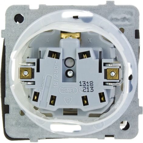 AS Spritzwassergeschützte Steckdose mit/mit IP44-Klappe ecru GPH-1GZ/m/27/w