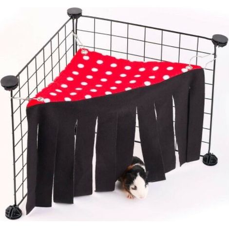 Hamac de Tente de Hamster, Tente de Cachette de Petit Animal de Triomphe, Cage de Jouet de Maison d'angle de Forêt de Polaire pour Les Rats de Lapin de Chinchilla de Hamster (Red) (1/5)