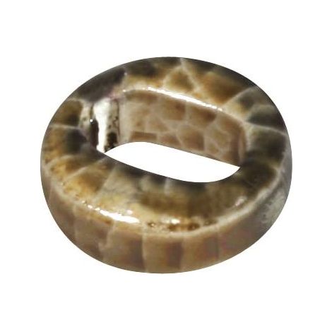 RAYHER - PERLINA FORMA ANELLO IN CERAMICA ø1,6cm - COLORE MARRONE