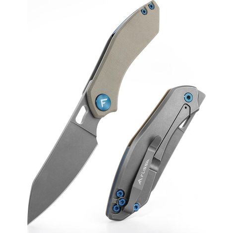 Klappmesser mit G10-Griff, Einhandmesser, kompakt, für Outdoor, Jagd, Camping, braun