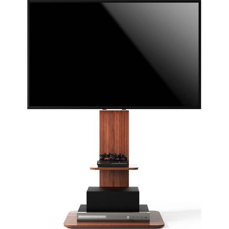 Support TV sur Pied: Meuble TV Pied pour Téléviseur de 32 à 65 Pouce Pied TV Réglable Ecran LED LCD Plasma avec 2 Étagères - Charge 30kg VESA Max 600x400 (1/5)