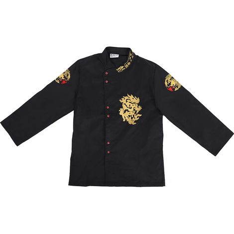 Blouse De Cuisine - Manches Longues - Col Structuré - Cuff Renforcé - Pour Restaurant Et Café - Noir - Taille L (1/5)