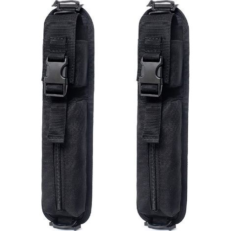 2Pcs Sac Supplémentaire Tactique Molle Pochette Sac à Dos Bandoulière Étui Militaire Accessoires Épaule pour Outils Jeu de Guerre Noir (1/5)
