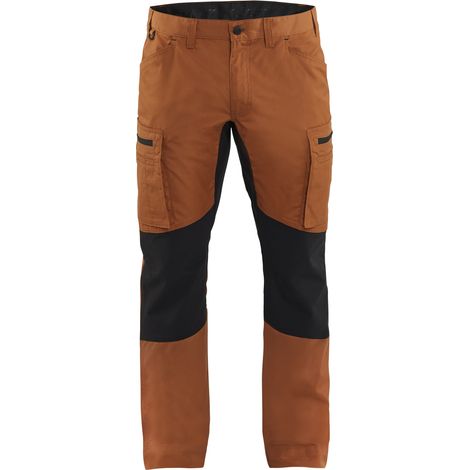 Pantalon de travail maintenance polycoton stretch Rouille/Noir L - FR(46) - SE(C52) - Standards
