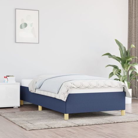 Bettgestell ohne Matratze Blau 90x190 cm Stoff