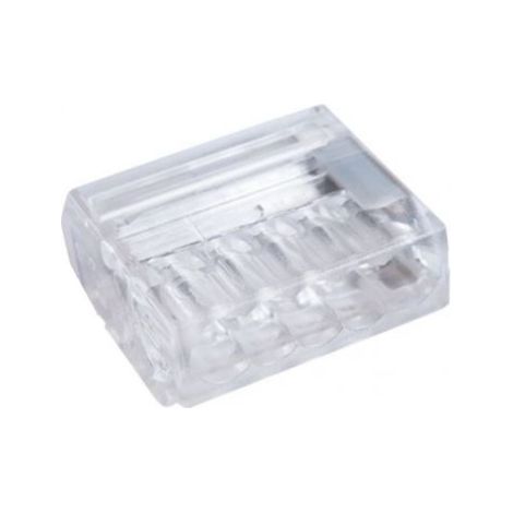 Connecteur automatique 5 entrées transparent pour câble rigide 1mm² à 2,5mm² connexion rapide (sachet de 100) SIB ADR P07205