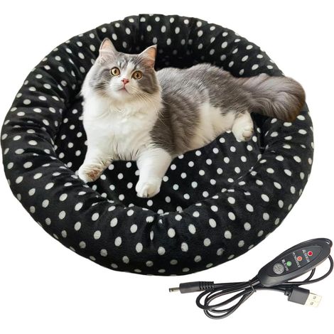 Lit chauffant pour chat Tapis de couchage chauffé par USB avec 3 modes (1/5)