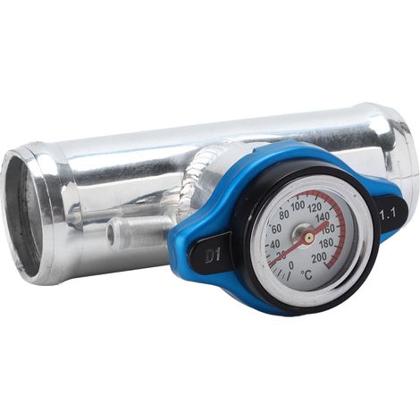 Tuyau de remplissage de radiateur en ligne 38 mm/1,5 po en aluminium avec indicateur de température pour moteur (1/5)