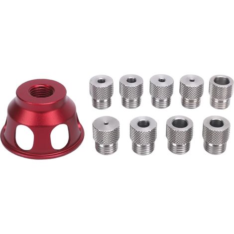 CCYKXA Bohrschablone für gerade Löcher, 2/3/4/5/6/7/8/9/10 mm, vertikale Bohrführungen aus Aluminiumlegierung, Lochstanzer mit Kraftbohrer, Bohraufsatz für die Holzbearbeitung