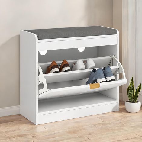 Console blanc en MDF 60 x 26 x 52,5 cm (1/5)