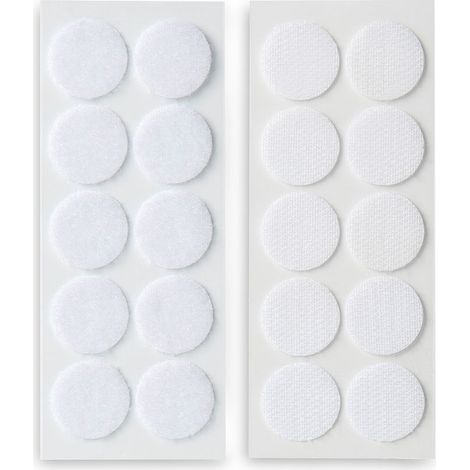 Selbstklebende Haken- und Schlaufen-Verbinder ø20mm. Weiß, 2146-2, Inofix