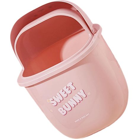 Plastique Mini Poubelle de Bureau, Rose Lapin Couvercle (1/5)