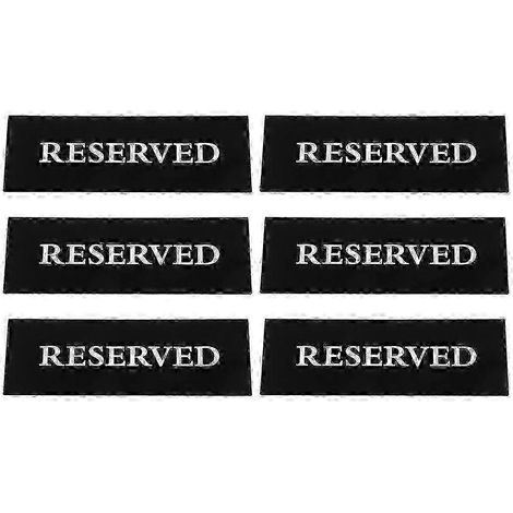 6 panneaux « Réservé » pour tables réservées, mariages, restaurants, autoroute (1/4)
