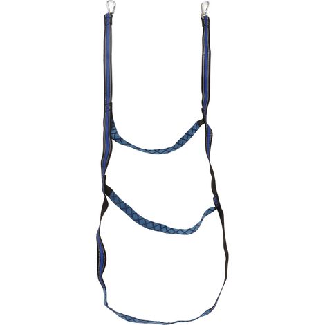 Échelle de bain marine pliable 3 marches en nylon bleu avec crochets, portable pour yachts, kayaks et bateaux gonflables. (1/5)