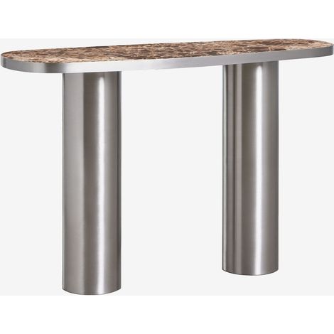 Consolle ingresso ovale 120x40 cm in pietra naturale e acciaio inossidabile Fertrix SKLUM            
