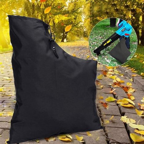 Sacchetto di raccolta per soffiatore di foglie in tessuto Oxford 420D (44x60 cm), sacchetto di ricambio universale con cerniera per aspiratore elettrico di foglie (nero) (1/4)