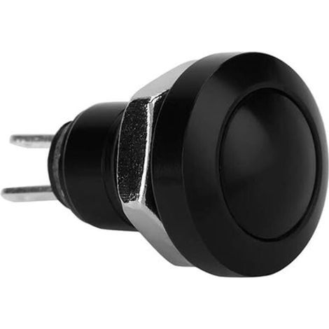 Interruptor pulsador momentáneo, mini interruptor pulsador momentáneo impermeable, compatible con orificios de montaje de 8 mm (negro) (1/4)