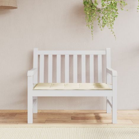 Coussin de banc de jardin Coussin de Siège Coussin pour Intérieur ou Extérieur crème 120x50x3 cm tissu oxford BTEB28515 (1/5)