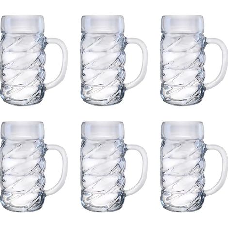 Verre a biere, Chope de bière lot de 6, Diamond - 1 litre
