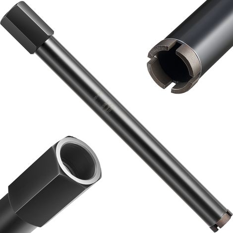 VEVOR Foret Diamant pour Carotteuse, Couronne de Carottage Humide Diametre 38 mm et Profondeur de Percage 356 mm, Trepan avec Filetage Interieur 1-1/4 po-7 32 mm-7, pour Beton Arme Maconnerie (1/5)