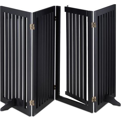 Barrière de sécurité réglable pour intérieur 92 x 75 x 3 cm protection animaux escaliers cheminée en métal gris (1/5)