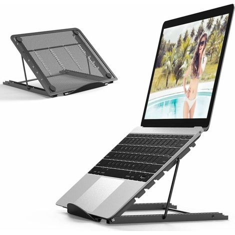 Laptopständer, belüfteter Laptopständer, verstellbarer ergonomischer leichter Klapptisch für MacBook Air Pro, PC, iPad, Notebook, Tablet (11-15 Zoll) (1/5)