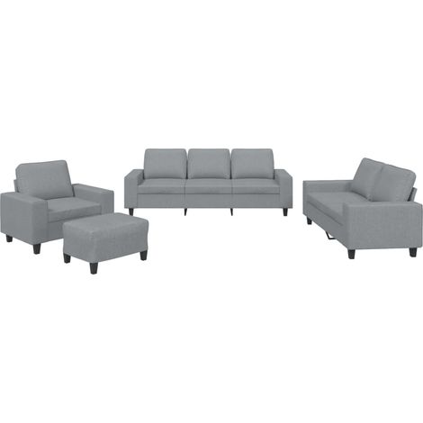 Maison Exclusive - Set di Divani 4 pz Grigio Chiaro in Tessuto