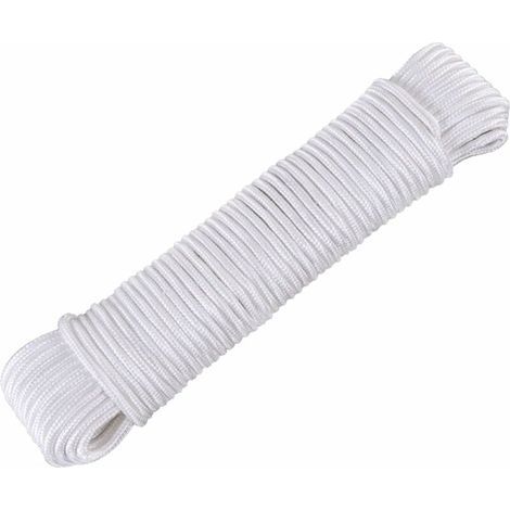 30M/100Ft Clothes Washing Line Outdoor, 6mm Heavy-duty Cotton Rope Clotheslines String, Cord-nylon Cloth Braided Clothesline Rope for Indoor Hanging Drying Camping Travel & Home Use DIY Craft