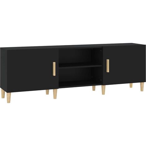 Meuble TV pour Salon - Armoire TV Noir 150x30x50 cm Bois d'ingénierie BV855859 - BonneVie (1/5)