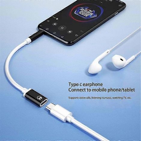 Adaptateur casque 3,5 mm mâle vers USB-C femelle, adaptateur plat analogique circulaire S5J7 (1/5)
