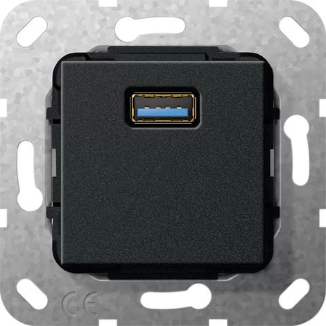 Gira USB 3.0 A K-Peitsche Einsatz Schwarz m [568310], 5683 10
