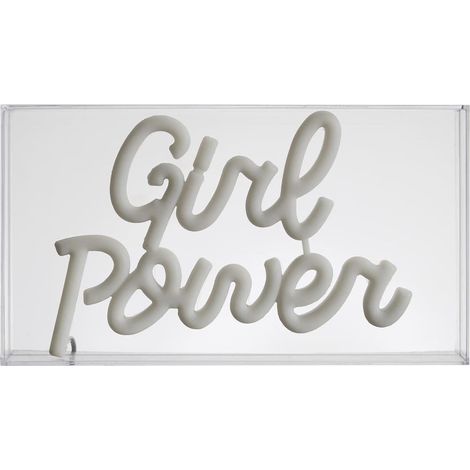 Lampe led effet neon décorative acrylique girl power rose avec raccordement secteur (1/4)