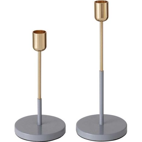 Kerzenhalter aus Metall für eine Kerze TELMO, 2er-Set